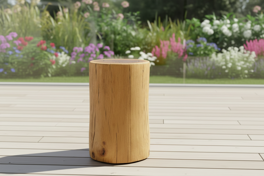 Waldanker Outdoor No. 1 | Eichenbaumstamm | perfekter Gartenhocker, Outdoor-Beistelltisch, Garten-Podest