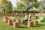 Waldanker for Kids - Outdoor | Outdoor-Baumstammhocker für Kinder aus Eichenholz | 3 Sitzhöhen