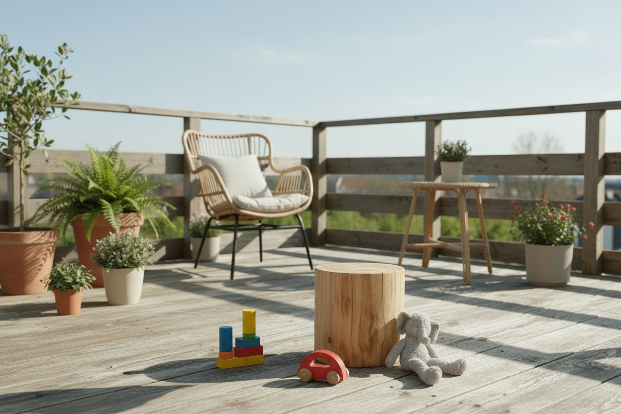Waldanker for Kids - Outdoor | Outdoor-Baumstammhocker für Kinder aus Eichenholz | 3 Sitzhöhen