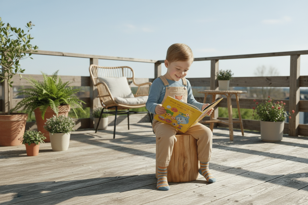 Waldanker for Kids - Outdoor | Outdoor-Baumstammhocker für Kinder aus Eichenholz | 3 Sitzhöhen
