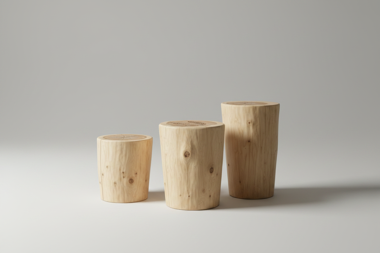 Waldanker No. 6 | Eschenholz-Baumstamm | Helle Eleganz | perfekter Hocker, Beistelltisch, Deko-Podest